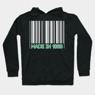 MADE IN 1888, Glasgow Celtic Football Club White Barcode Design Hoodie